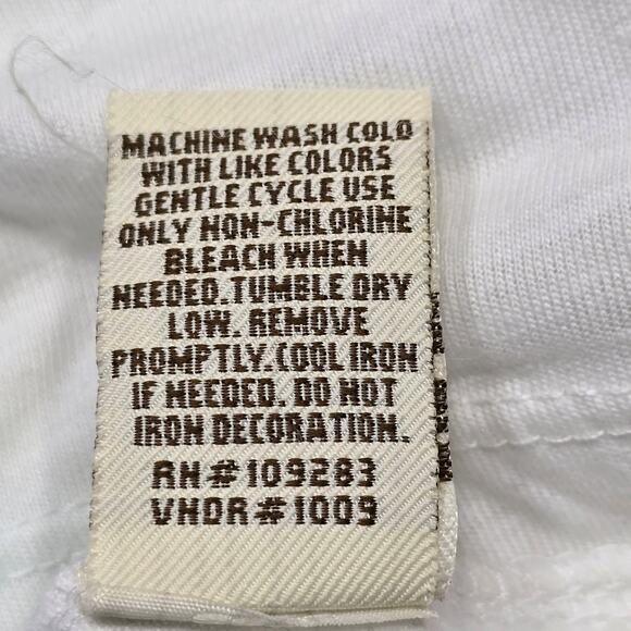 Vintage Havana White Blue Tie Dye Shirt NEW Classic Short Sleeves V-Neck Women S - Picture 13 of 13